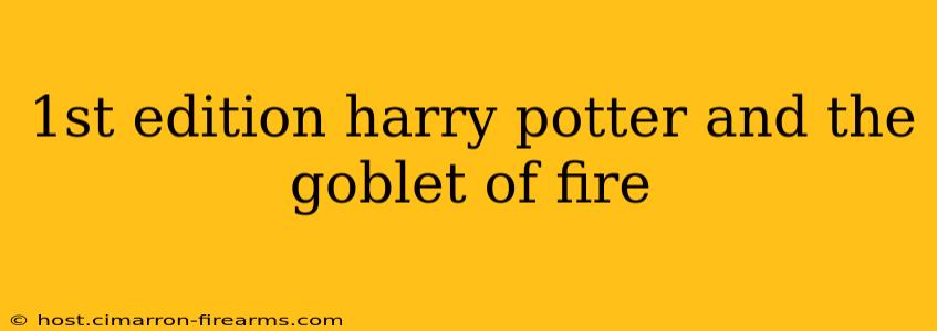 1st edition harry potter and the goblet of fire