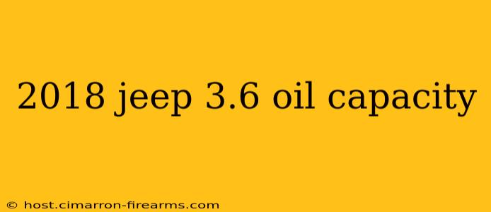 2018 jeep 3.6 oil capacity