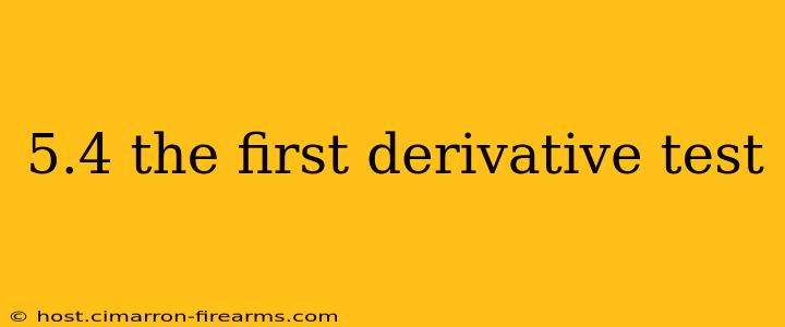 5.4 the first derivative test