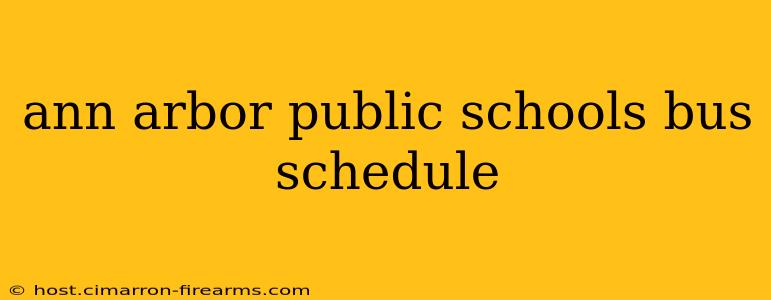 ann arbor public schools bus schedule