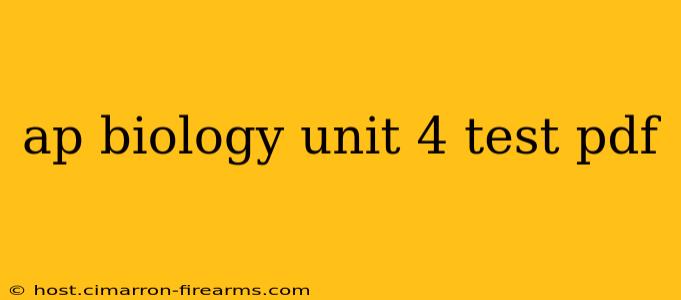 ap biology unit 4 test pdf