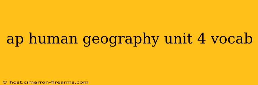 ap human geography unit 4 vocab