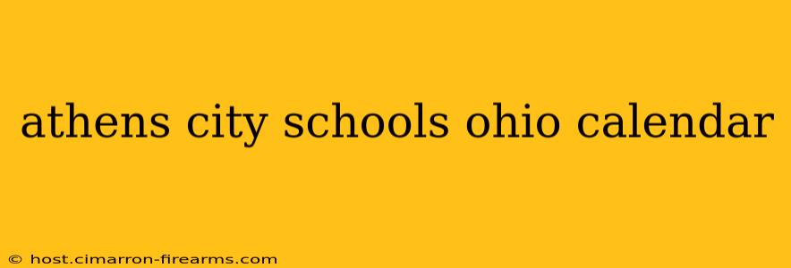 athens city schools ohio calendar