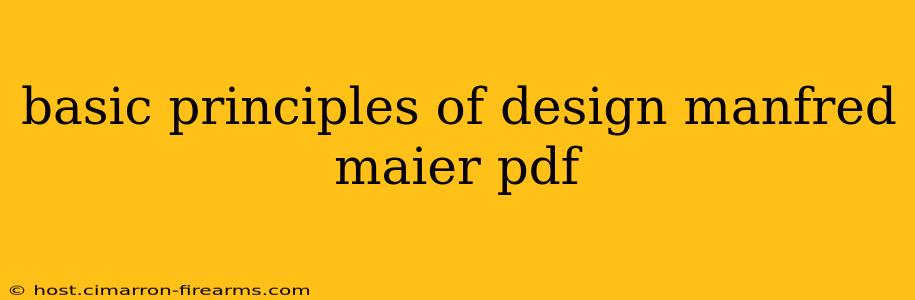 basic principles of design manfred maier pdf