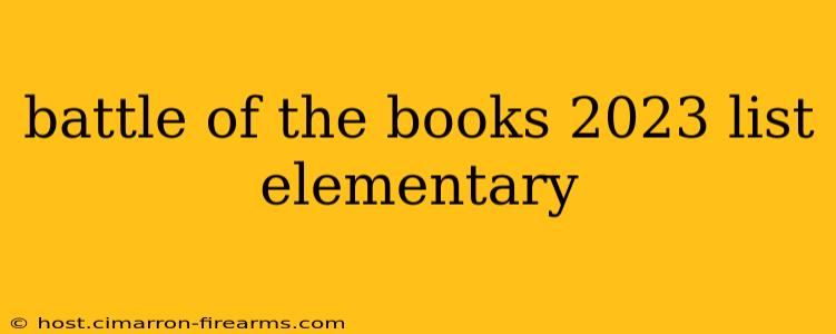 battle of the books 2023 list elementary