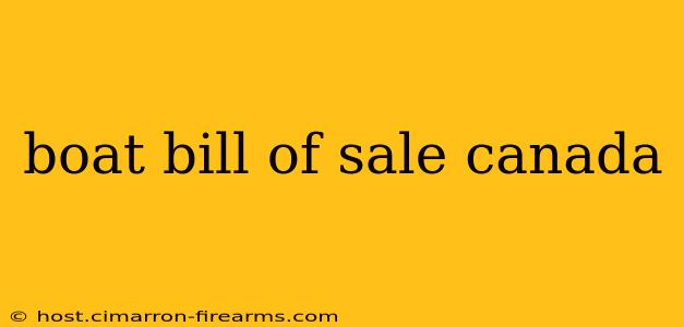 boat bill of sale canada