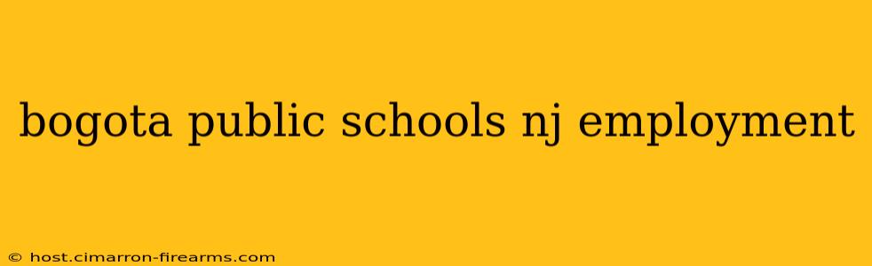 bogota public schools nj employment