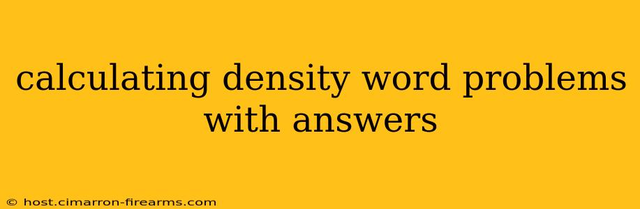 calculating density word problems with answers