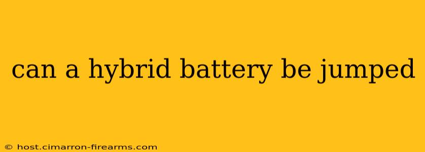 can a hybrid battery be jumped