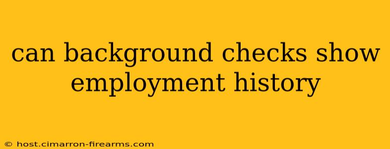 can background checks show employment history