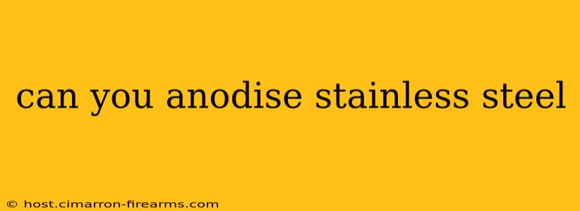 can you anodise stainless steel