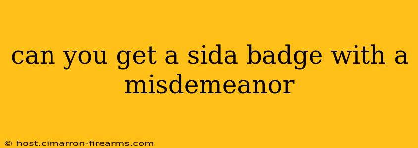 can you get a sida badge with a misdemeanor