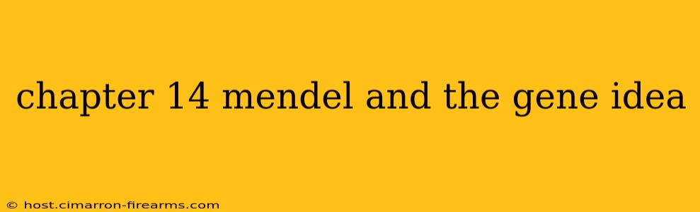 chapter 14 mendel and the gene idea