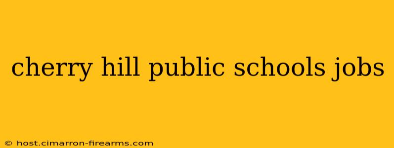 cherry hill public schools jobs