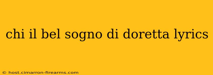 chi il bel sogno di doretta lyrics