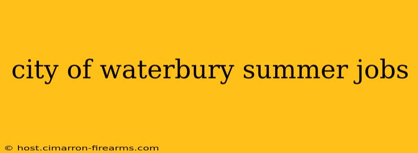 city of waterbury summer jobs