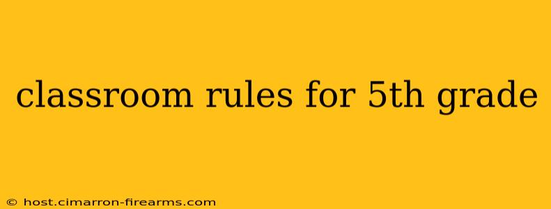 classroom rules for 5th grade