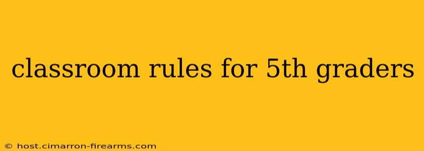 classroom rules for 5th graders