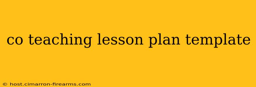 co teaching lesson plan template