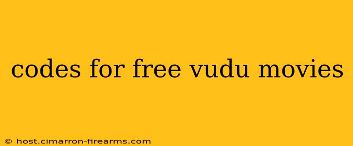 codes for free vudu movies