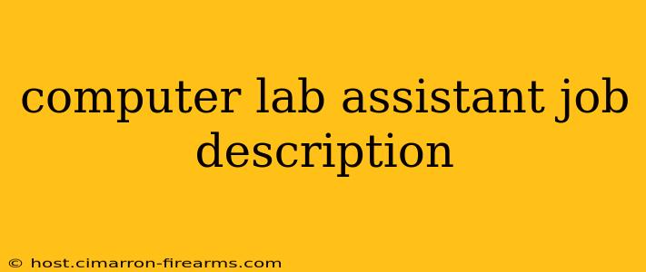 computer lab assistant job description