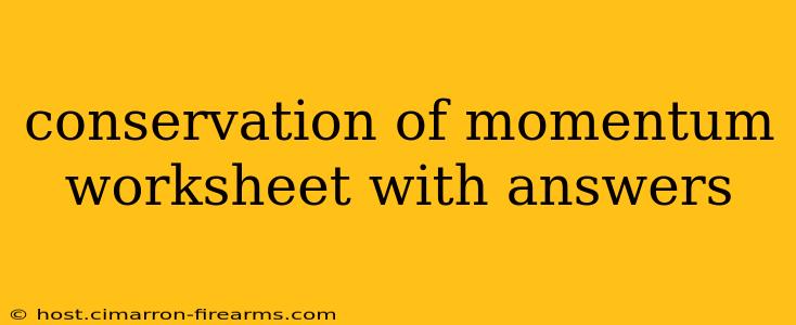 conservation of momentum worksheet with answers