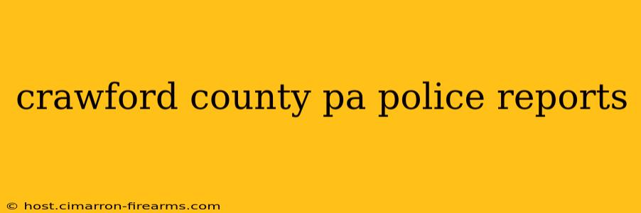 crawford county pa police reports