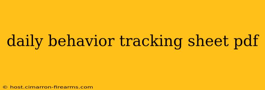 daily behavior tracking sheet pdf