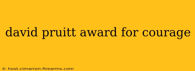 david pruitt award for courage