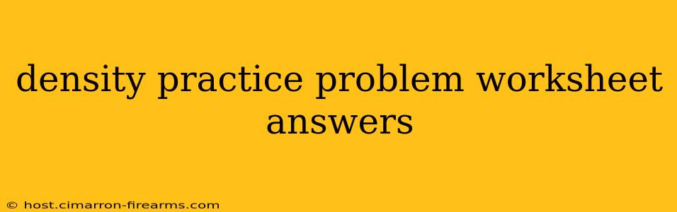 density practice problem worksheet answers