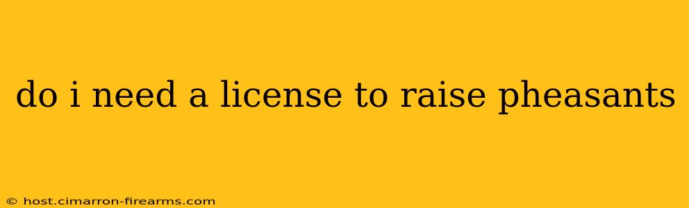 do i need a license to raise pheasants