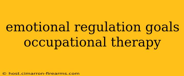 emotional regulation goals occupational therapy