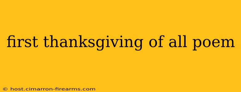 first thanksgiving of all poem