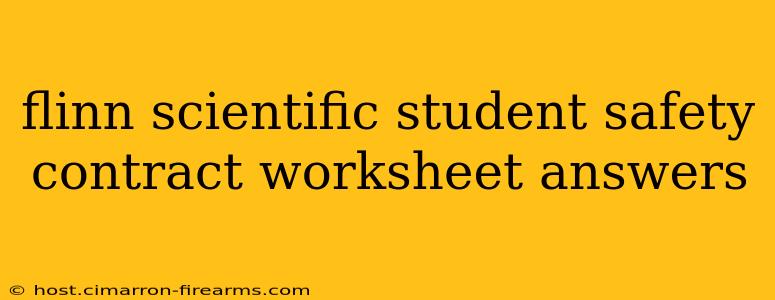 flinn scientific student safety contract worksheet answers