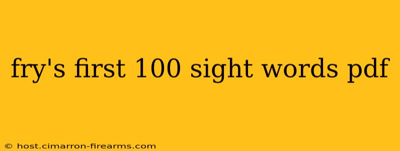 fry's first 100 sight words pdf