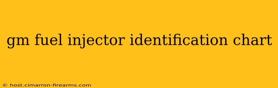 gm fuel injector identification chart