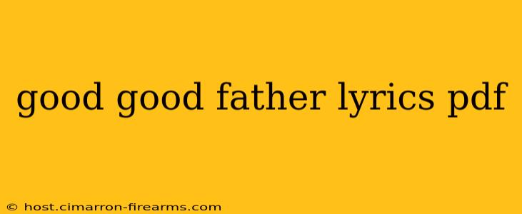 good good father lyrics pdf