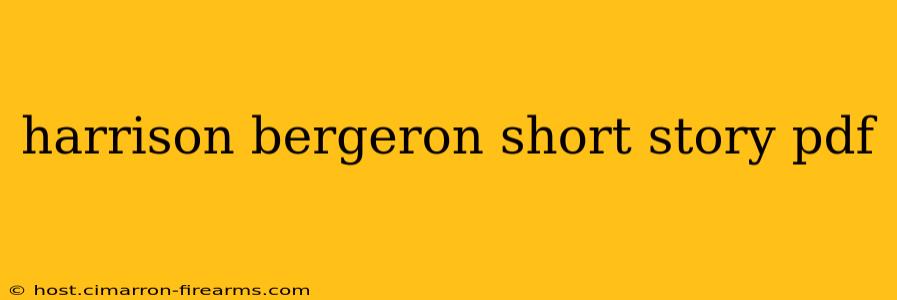 harrison bergeron short story pdf