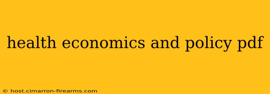 health economics and policy pdf