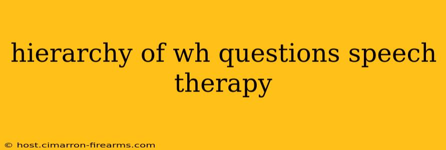 hierarchy of wh questions speech therapy