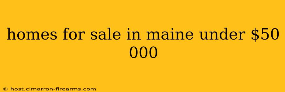 homes for sale in maine under $50 000