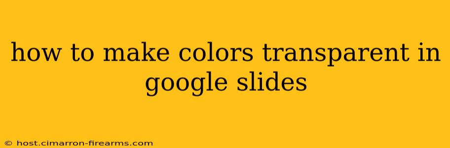 how to make colors transparent in google slides