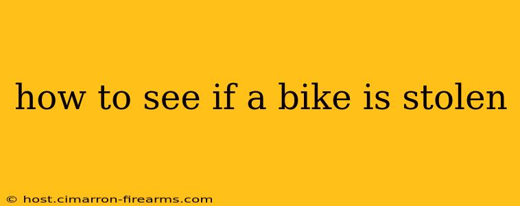 how to see if a bike is stolen