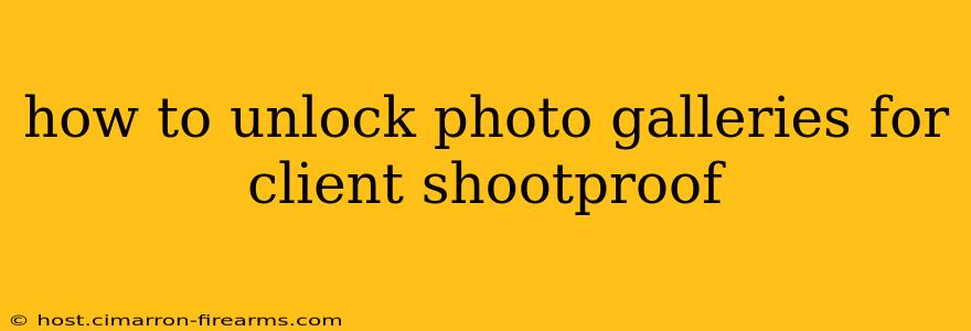 how to unlock photo galleries for client shootproof