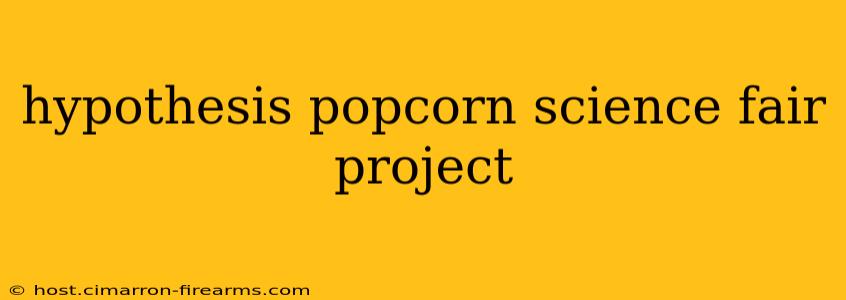 hypothesis popcorn science fair project