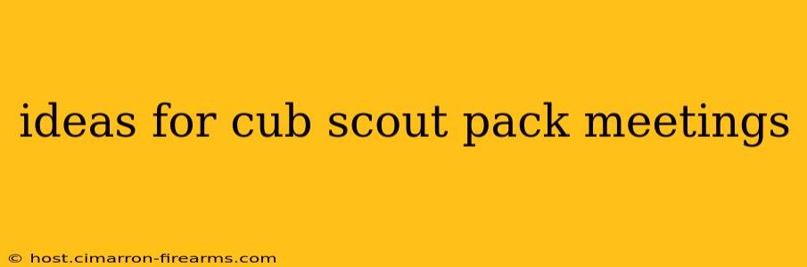 ideas for cub scout pack meetings