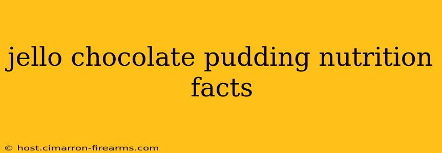 jello chocolate pudding nutrition facts