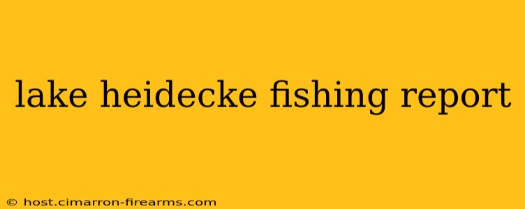 lake heidecke fishing report