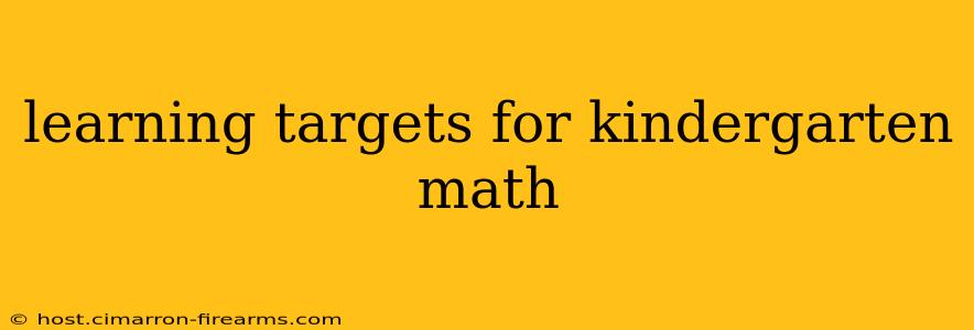 learning targets for kindergarten math