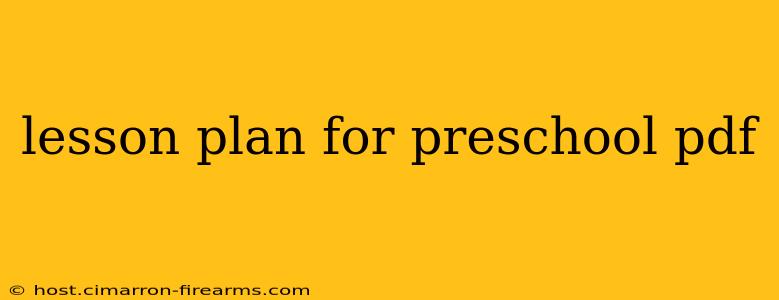 lesson plan for preschool pdf